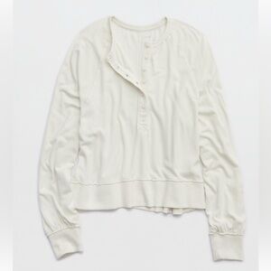 aerie happy snit henley T-shirt in soft muslin